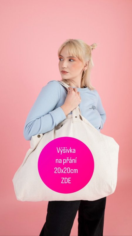 Velká plátěná taška s vlastní výšivkou