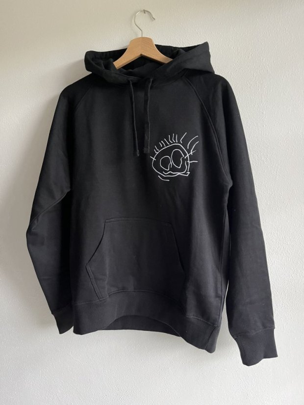 Dámská mikina s kapucí a výšivkou (klokanka) - Velikost: L, Barva mikiny s kapucí: černá