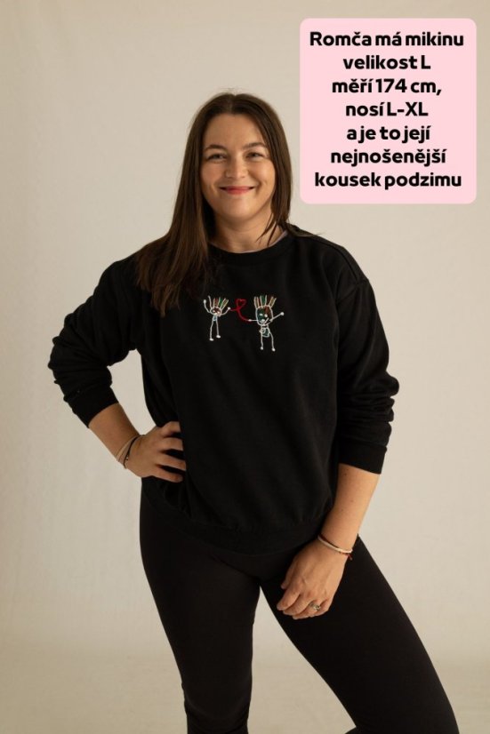 Dámská mikina s výšivkou (teplá) - Velikost: XS, Barva dámské mikiny: grey melange