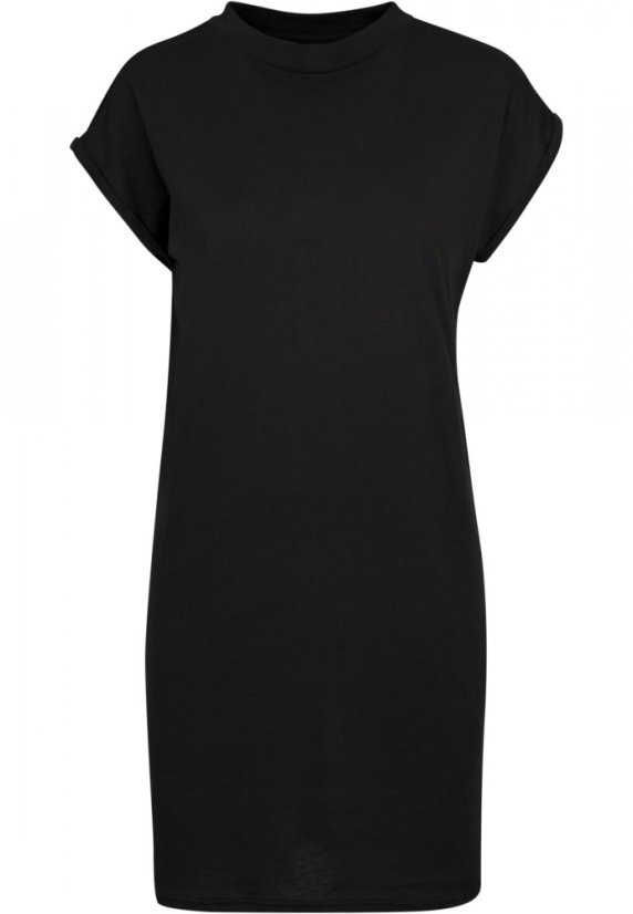 Tričkové šaty s výšivkou - Barva: Černá, Velikost: M