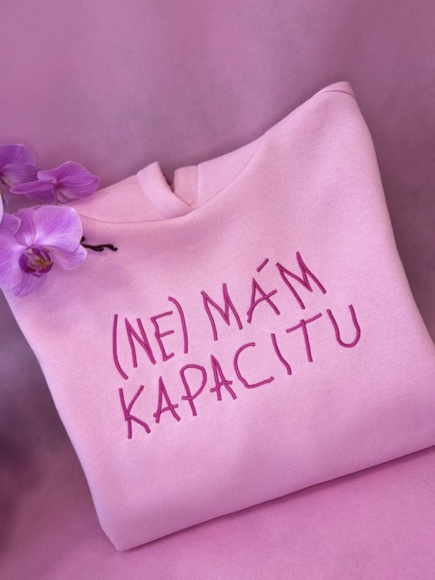 Mikina (NE)MÁM KAPACITU - Velikost: S, Barva mikiny s kapucí: Černá