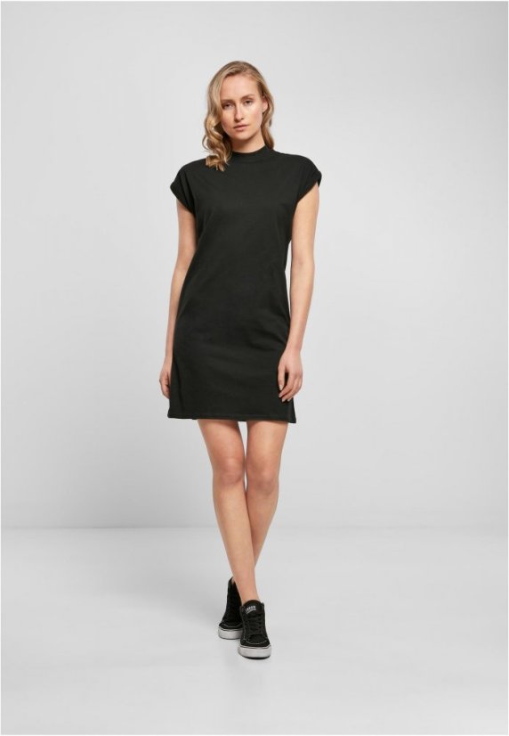Tričkové šaty s výšivkou - Barva: Černá, Velikost: L