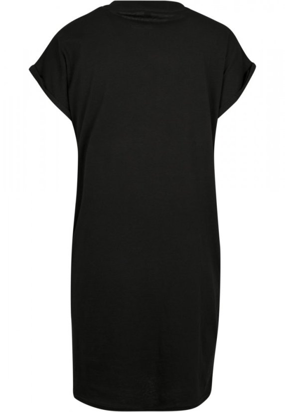 Tričkové šaty s výšivkou - Barva: Černá, Velikost: M
