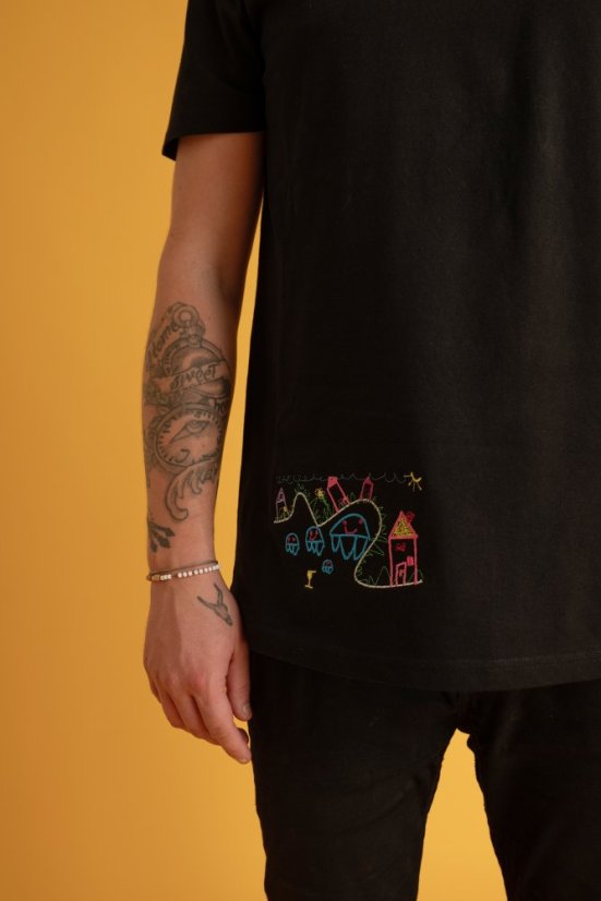 Pánské tričko s výšivkou - Velikost: 3XL, Barva trička: světle žlutá