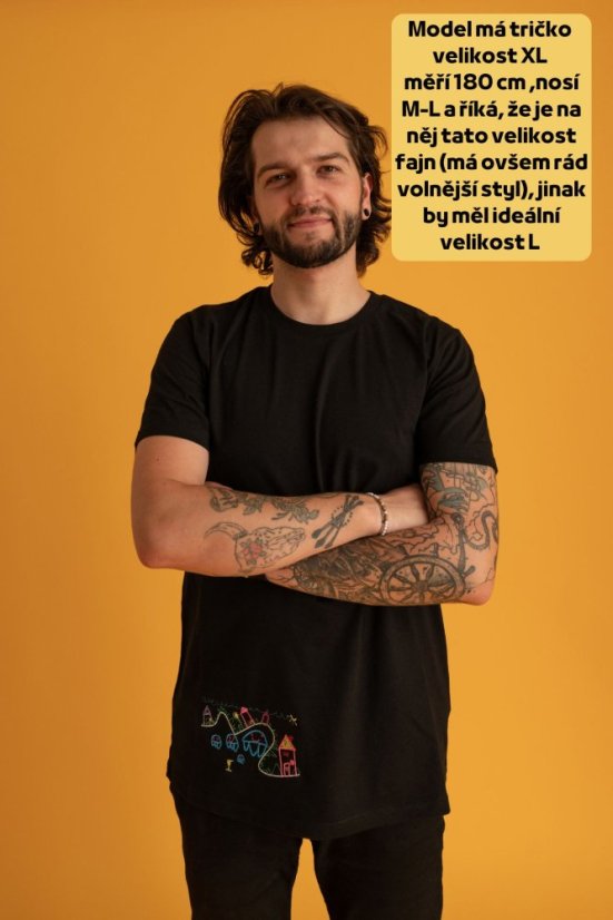 Zvýhodněný set: pánské + dámské tričko se stejnou výšivkou - Velikost: M, Barva trička: světle žlutá