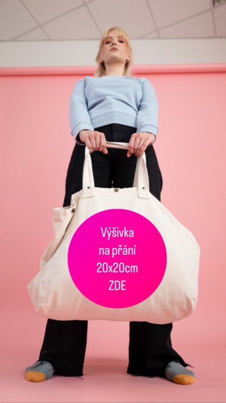 Velká plátěná taška s vlastní výšivkou