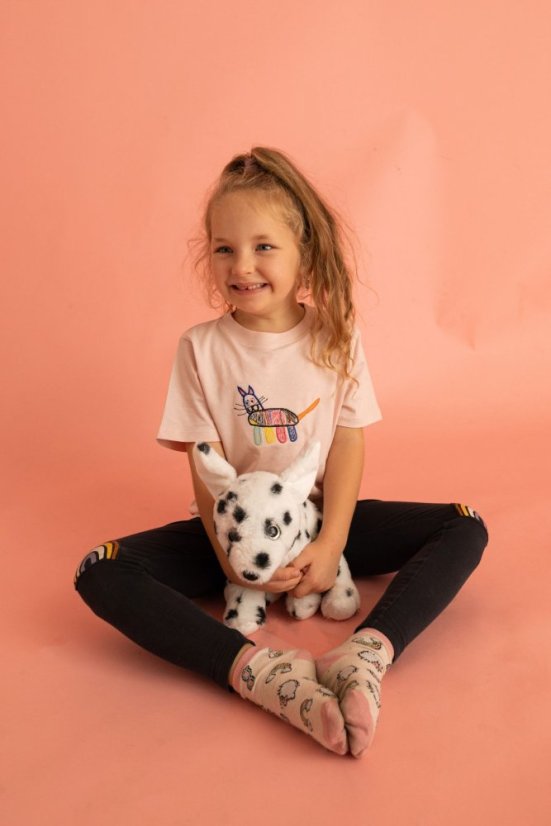 Dětské tričko s výšivkou - Dětská velikost: 8 let, Barva trička: růžová