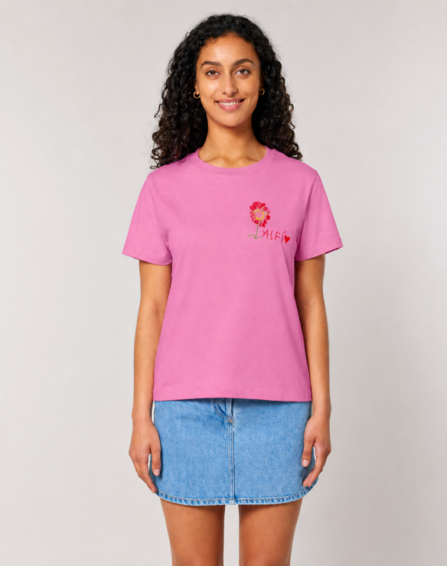 Dámské MEDIUM fit tričko s výšivkou - SADA - Velikost: XL, Barva trička MEDIUM fit: růžová