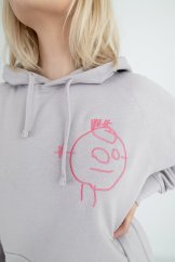 Dámská mikina s kapucí a výšivkou (klokanka)