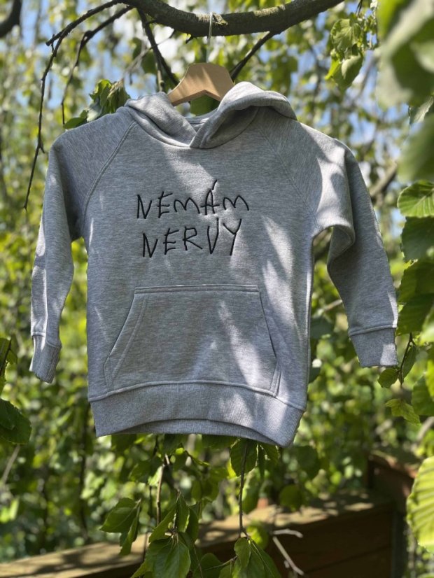 Dětská mikina NEMÁM NERVY - Velikosti dětské mikiny: 8 let, Barva dětské mikiny: Černá