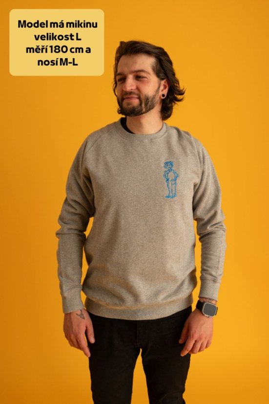 Pánská mikina s výšivkou - Velikost: XL, Barva mikiny: modrá indigo