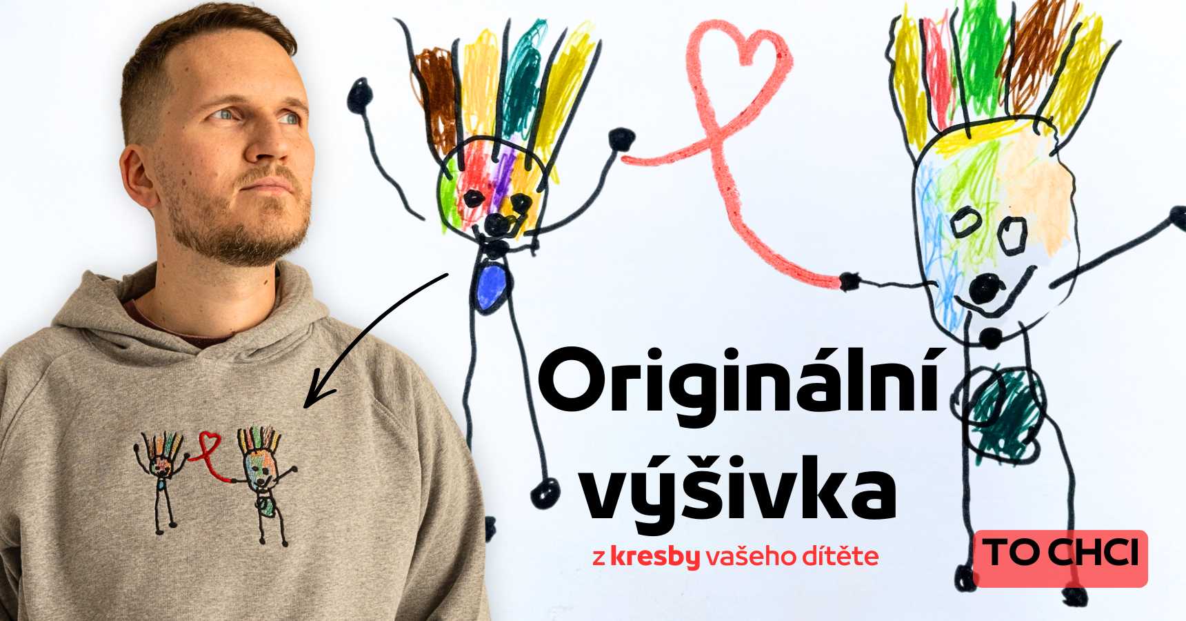 Výšivky z dětských kreseb