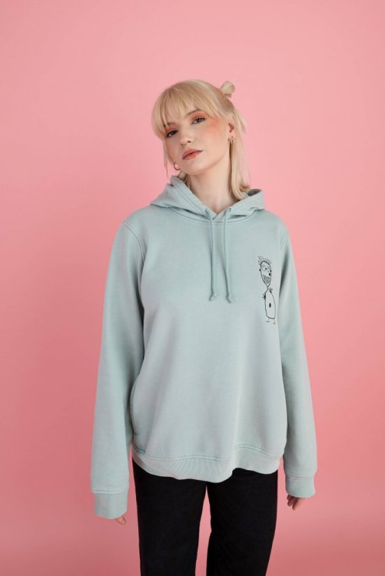 Dámská mikina s kapucí a výšivkou - Velikost: S, Barva mikiny dámská, s kapucí: soft rose