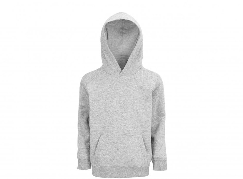 Dětská mikina s kapucí a výšivkou - Velikosti dětské mikiny: 8 let, Barva dětské mikiny: Šedá